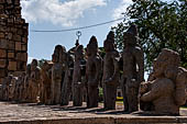 The great Chola temples of Tamil Nadu - The Brihadisvara temple of Gangaikondacholapuram. Statues near the prakara wall. 